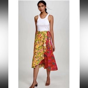 Farm Rio Garden Mix Wrap Skirt